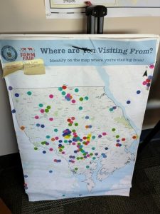 Farm fair map points for Maryland.
