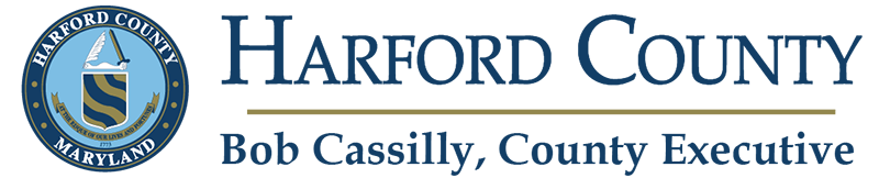 Harford county logo with Bob Cassilly.