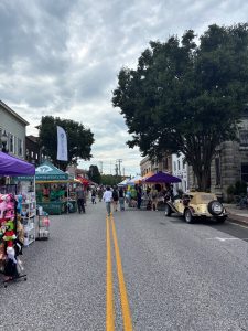 Street view of all vendors setup.