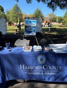 Harford county table setup for event outside.